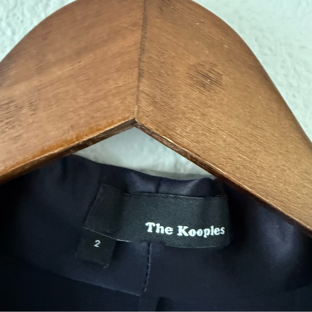 The Kooples Womens Navy Blue Military Satin Double‎ breasted Blazer 2 - Picture 4 of 16